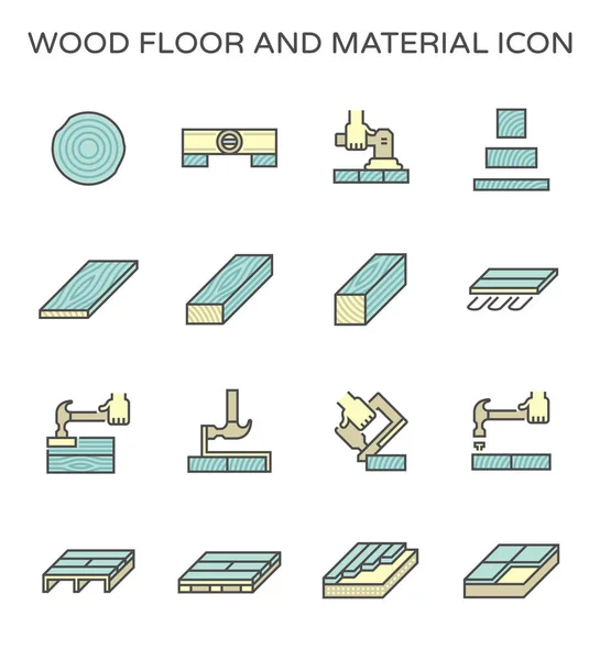 Material Piso Madeira Construção Ferramenta Vetor Ícone Conjunto Design —  Vetores de Stock