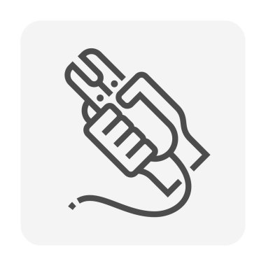 Kaynak zemin klemp vektör ikonu tasarımı kaynak çalışması grafik tasarım unsuru, düzenlenebilir vuruş.