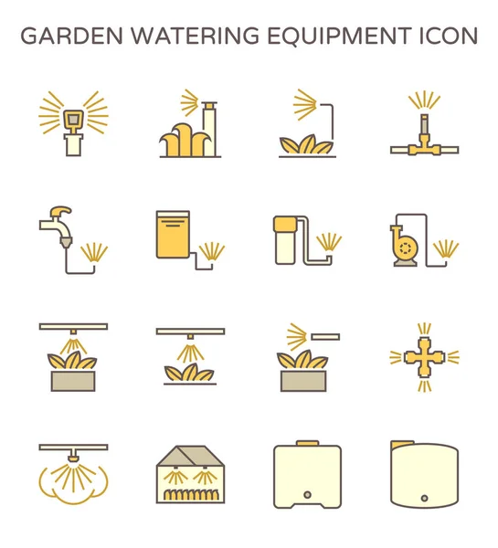 Peralatan Pengairan Kebun Dan Ikon Sprinkler Ditata Untuk Elemen Desain - Stok Vektor