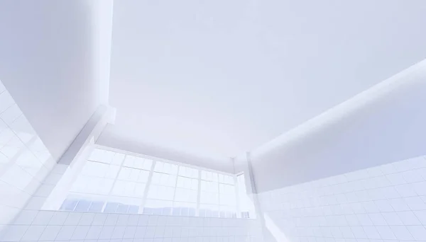 厕所天花板及光带的3D渲染 — 图库照片