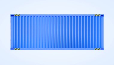 Beyaz arkaplanda 3D kargo konteynırı oluşturma.