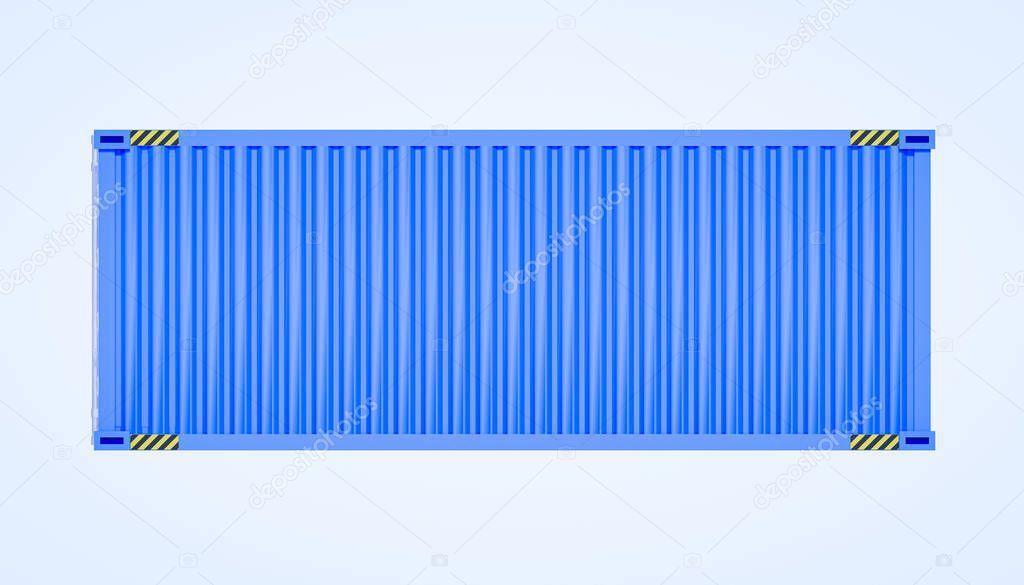 3d rendering of cargo container on white background.