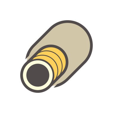 Yeraltı su drenajı borusu, Fransız ya da bahçe drenaj sisteminin bir kısmını, vektör illüstrasyon ikonu tasarımını göstermek için çakıl ile kaplıdır..