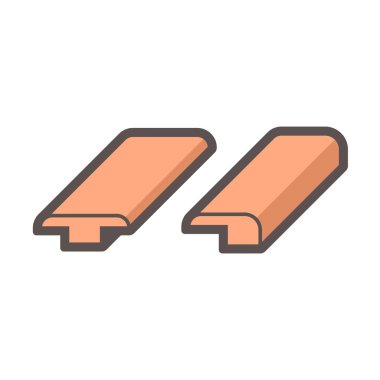 Beyaz arkaplanda ahşap zemin ve malzeme vektör simgesi tasarımı.