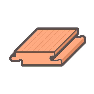 Beyaz arkaplanda ahşap zemin ve malzeme vektör simgesi tasarımı.