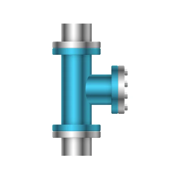 Projeto Ícone Conector Tubo Aço Isolado Fundo Branco — Vetor de Stock