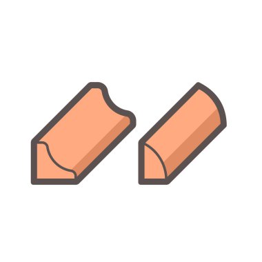 Beyaz arkaplanda ahşap zemin ve malzeme vektör simgesi tasarımı.