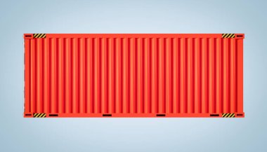 3D kargo konteynırı ve Çin ticaret konsepti tasarımı.