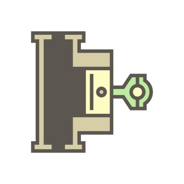 Hava kompresörü ve yarı vektör simgesi tasarımı, düzenlenebilir vuruş.