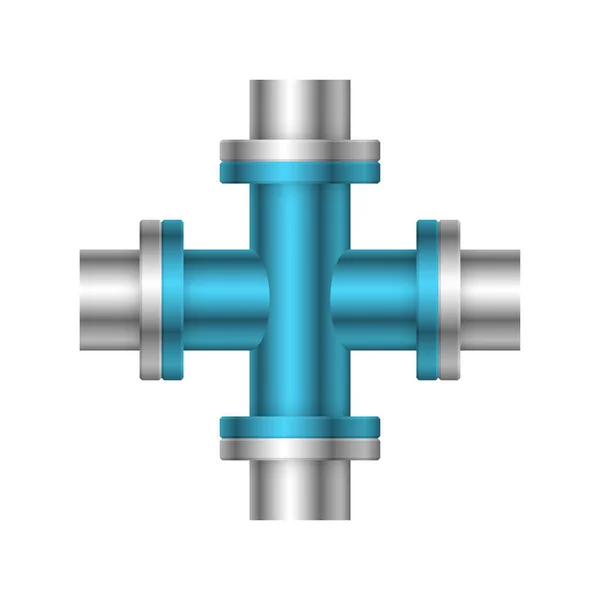 Diseño Del Icono Del Conector Tubería Acero Aislado Sobre Fondo — Vector de stock