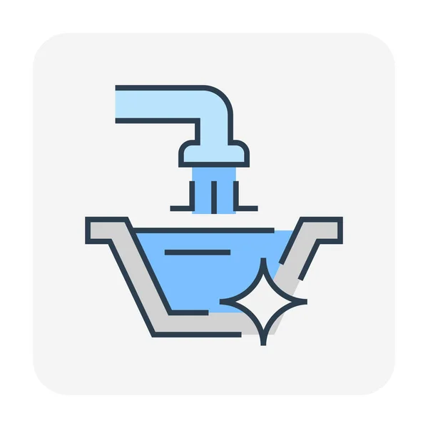 Vattenbehandling Och Vattenpipa Ikon Redigerbar Stroke — Stock vektor