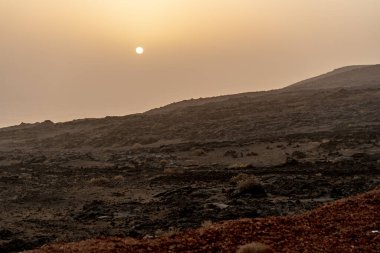 La Restinga 'da gün batımında, El Hierro adasında.