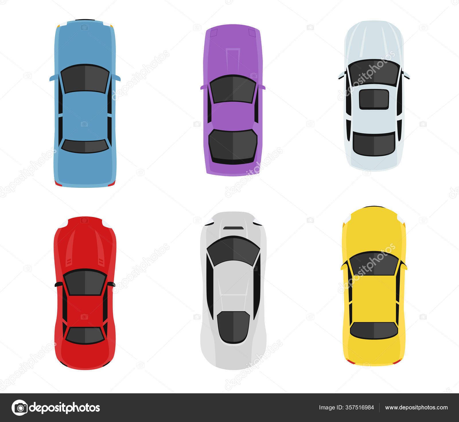 Conjunto de carros de corrida de desenhos animados modernos