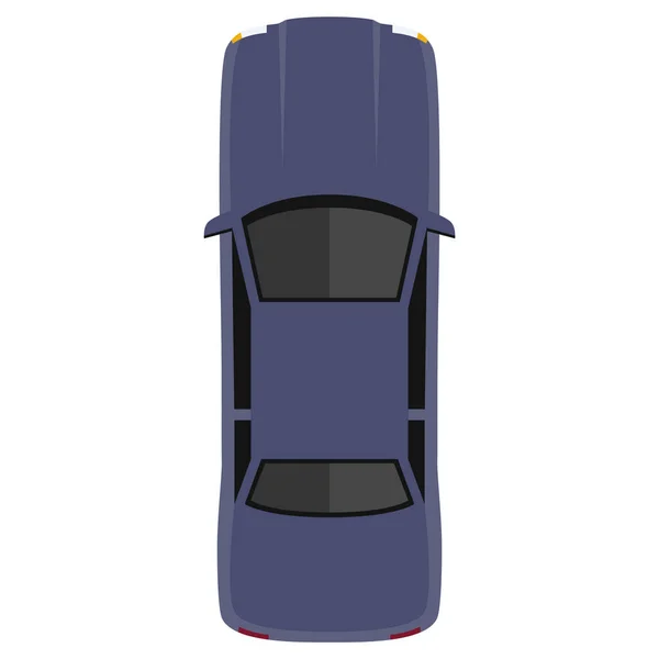 Carro Cima Vista Superior Carro Desenho Animado Bonito Com Sombras — Vetor de Stock