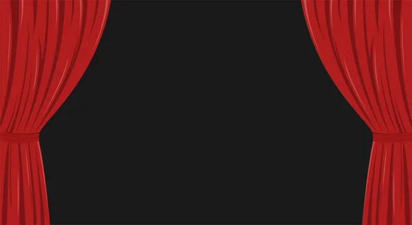 Realistischer Roter Vorhang Den Seiten Oper Oder Theater Einfache Vektorillustration — Stockvektor