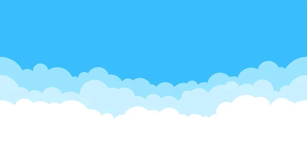 Céu Azul Com Nuvens Brancas Fundo Fronteira Nuvens Design Desenho — Vetor de Stock