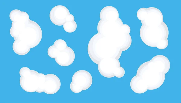 Nubes Aisladas Sobre Fondo Azul Vista Superior Vista Desde Arriba — Archivo Imágenes Vectoriales