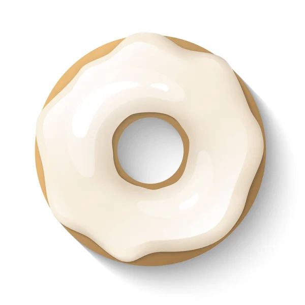 Donut Isolado Fundo Branco Donuts Bonitos Coloridos Brilhantes Com Esmalte — Vetor de Stock