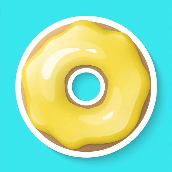 Donut Isolado Fundo Branco Donuts Bonitos Coloridos Brilhantes Com Esmalte — Vetor de Stock