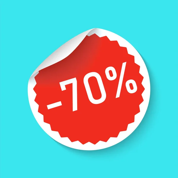 Sale Sticker Icon Isolated Blue Background Red Color Special Offer — Stock Vector