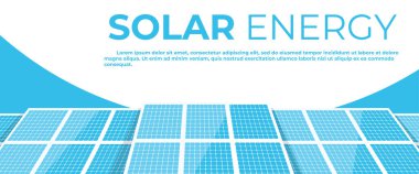 Güneş enerjisi panelleri. Beyaz arka planda izole edilmiş güneş pilleri. Temiz modern tasarım. Basit tasarım, afiş şablonu. Güzel arka plan. Düz biçim vektör illüstrasyonu.