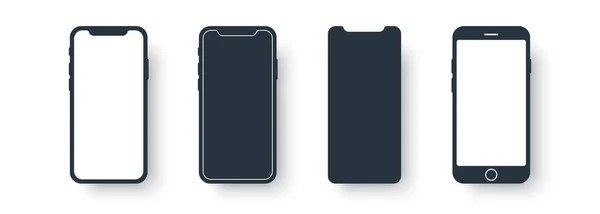 Cep telefonu şablonu. Düz stil akıllı telefon sınırı. Basit modern renkli tasarım. Boş ekranlı gerçekçi bir kavram. UI, mobil uygulama için UX. Siyah ve beyaz, parlak renkler. Vektör illüstrasyonu