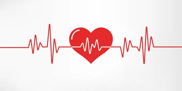 Hartslag Rood Witte Kleuren Hartslag Eenzaam Cardiogram Prachtige Gezondheidszorg Medische — Stockvector