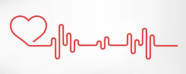 Παλμοί Καρδιάς Κόκκινα Και Λευκά Χρώματα Καρδιακός Παλμός Καρδιογράφημα Όμορφη — Διανυσματικό Αρχείο