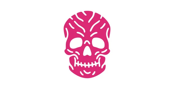 Logo Del Cráneo Icono Diseño Dibujos Animados Simple Emblema Silueta — Archivo Imágenes Vectoriales