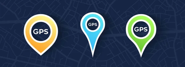 Conjunto Pinos Gps Isolado Navegação Mapa Cidade Navegador Gps Ícone —  Vetores de Stock