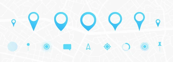 GPS arayüz elemanları ayarlandı. Şehir haritası navigasyonu. GPS navigatörü. Puan simgesi simgesi. Üst manzara, yukarıdan görüş. UX / UI. Soyut arkaplan. Basit, şirin bir tasarım. Düz biçim vektör illüstrasyonu.
