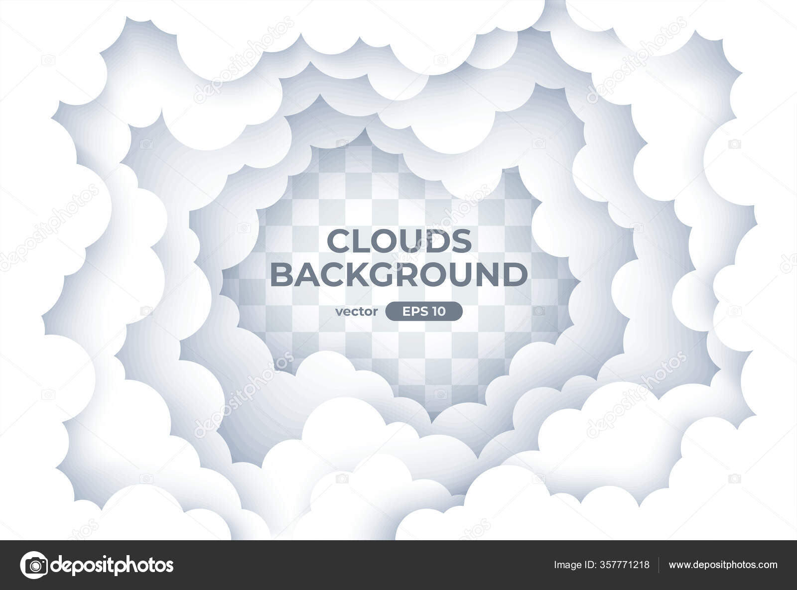 Marco Círculo Nubes Cielo Con Fondo Nubes Blancas Borde Redondo Vector