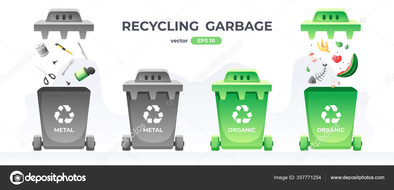 Segregation Recycling Containers Garbage Trash Rubbish Bins Sorting Different Types Vector Image By C Ihorbiliavskyi Vector Stock Segregation Recycling Containers Garbage Trash Rubbish Bins Sorting Different Types Vector Image By C Ihorbiliavskyi Vector Stock