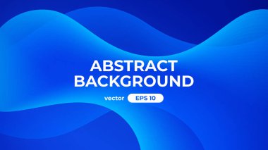 Abstract wave background. Dynamic geometric shapes composition. Simple modern design. Futuristic banner, poster, flyer, cover template. Flat style vector eps10 illustration. Blue and white color. clipart