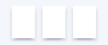Beyaz arkaplanda boş bir kapak şablonu izole edildi. Dikey afişler, broşürler, posterler. Basit gerçekçi tasarım. Güzel arka plan. Düz biçim vektör eps10 illüstrasyonu.