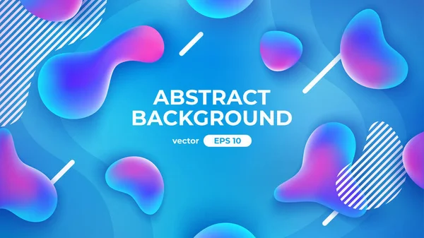 Abstract Geometric Background Dynamic Fluid Shapes Composition Liquid Drops Simple — Stock Vector