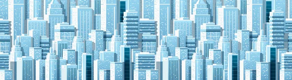 Seamless City Landscape Cityscape Buildings Urban Silhouette Beautiful Background Template — Stock Vector
