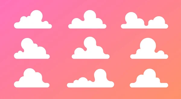 Nubes Aisladas Diseño Dibujos Animados Lindo Simple Icono Moderno Colección — Archivo Imágenes Vectoriales