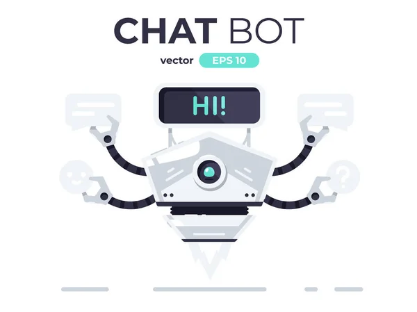 Robô Isolado Desenho Bonito Bot Bate Papo Dos Desenhos Animados — Vetor de Stock