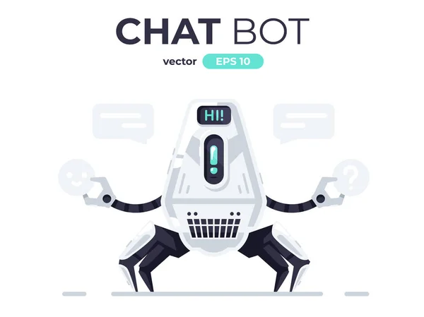 Robô Isolado Desenho Bonito Bot Bate Papo Dos Desenhos Animados — Vetor de Stock