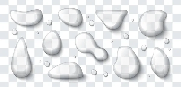 Vektor Wassertropfen Isoliert Auf Einem Transparenten Hintergrund Realistische Illustration Reine — Stockvektor
