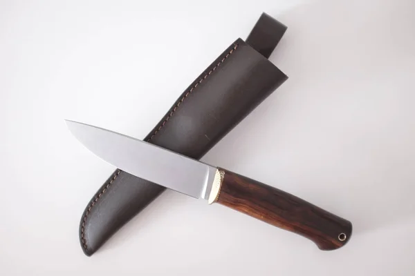 Coltello Fatto Mano Con Manico Legno — Foto Stock