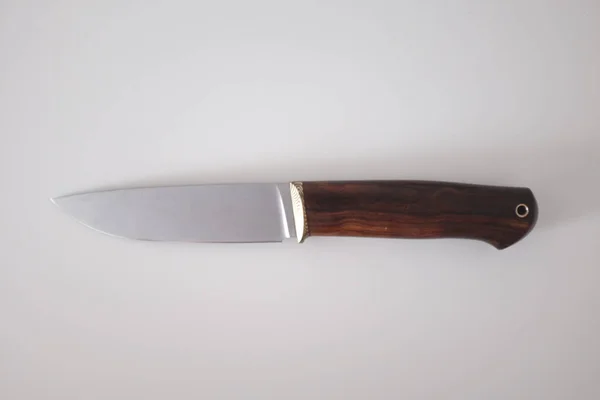 Cuchillo Artesanal Con Mango Madera —  Fotos de Stock