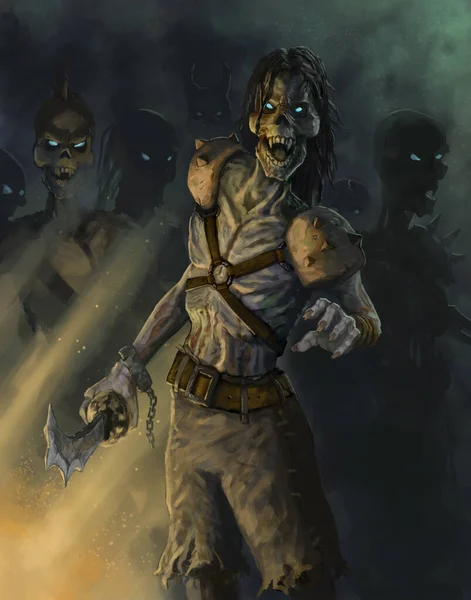Undead Pirate Zombies Raised Magic Digital Fantasy Painting — Stock Photo, Image