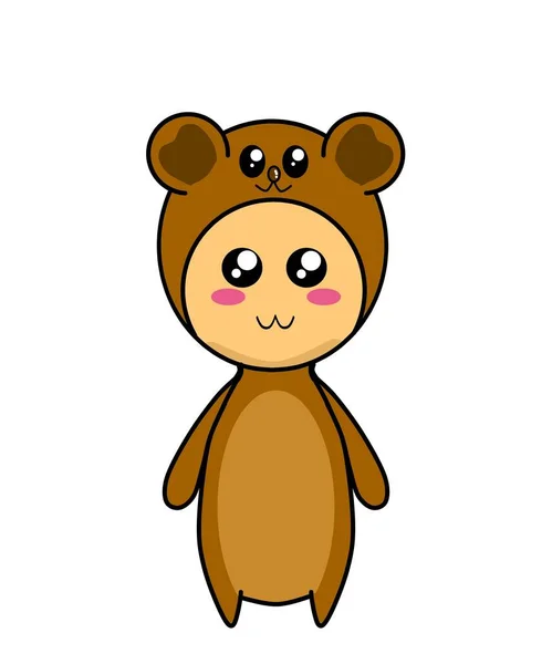 Mascote Urso Pequeno Bonito — Fotografia de Stock