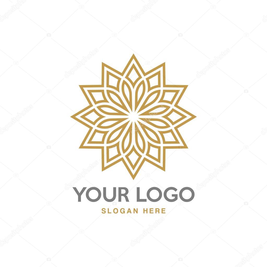 Modern Geometric Flower Logo Design