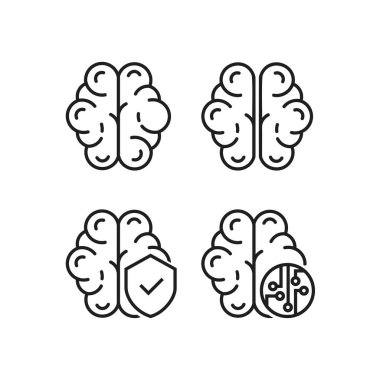 Beyin simgeleri Düz Vektör Sembolü
