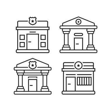 Polis karakolu simgeleri Düz Vektör Sembolü