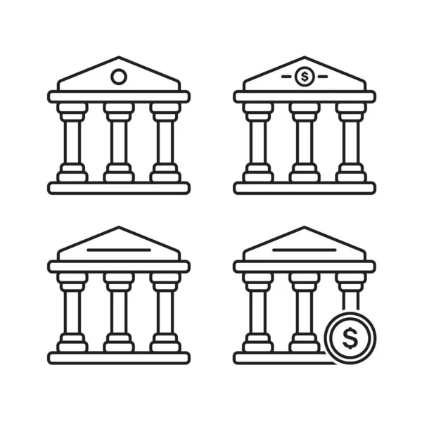 Bank Icons Flat Vector Symbol — Stock Vector