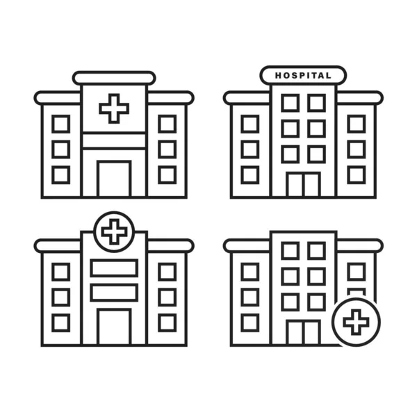 Hospital Icons Flat Vector Symbol — Stock Vector
